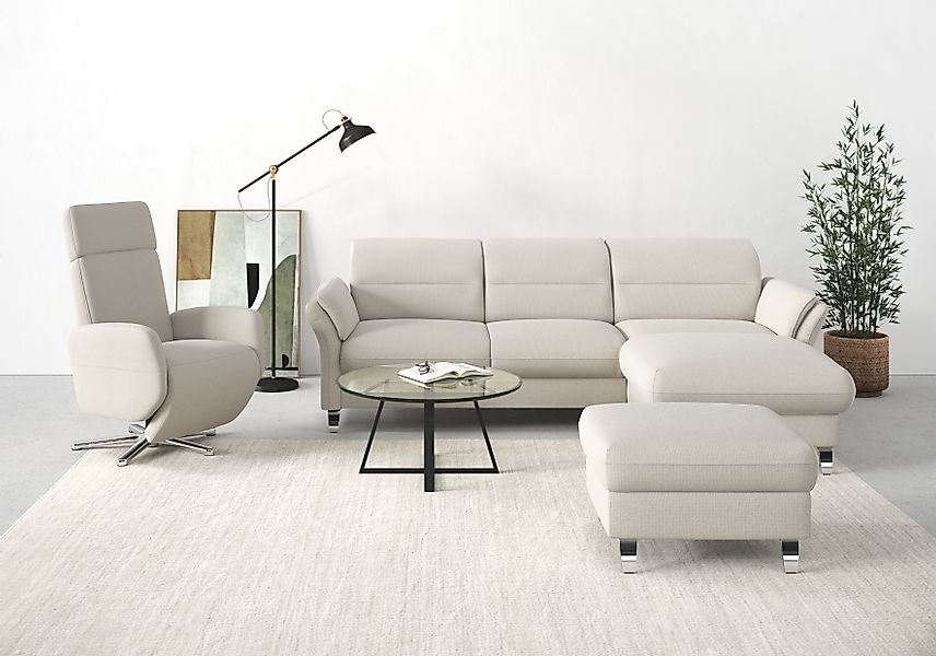 sit&more Ecksofa »Grenoble L-Form mit Federkern«, wahlweise mit Bettfunktio günstig online kaufen