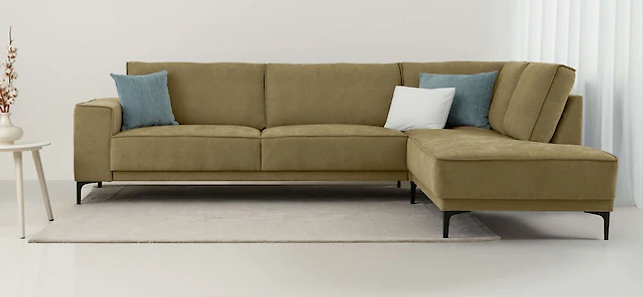 Places of Style Ecksofa »Polsterecke Oland, Struktur, Flachgewebe, Luxus-Mi günstig online kaufen