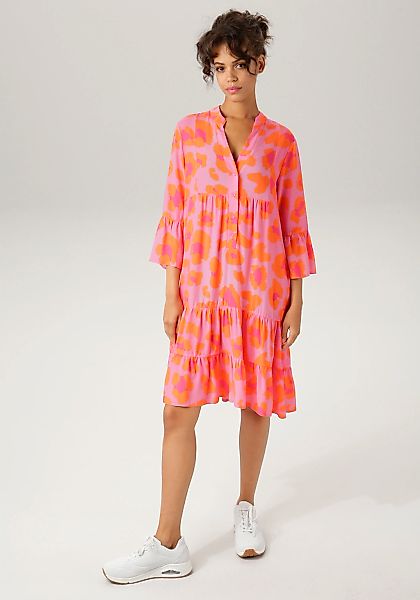 Aniston CASUAL Tunikakleid, mit farbenfrohen, graphischen Blüten bedruckt günstig online kaufen