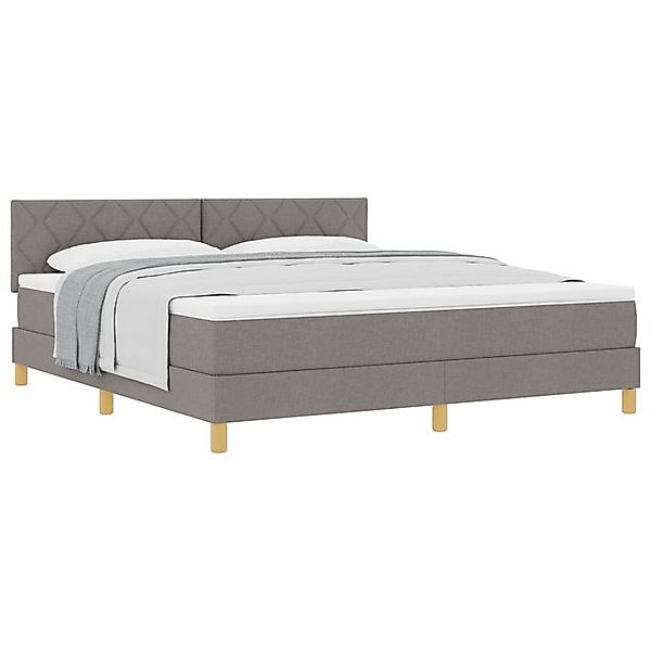 vidaXL Bett Boxspringbett mit Matratze Taupe 180x200 cm Stoff (1-tlg) günstig online kaufen