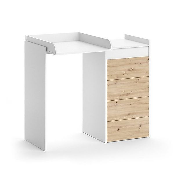 Vicco Waschmaschinenschrank Alf Weiß/Eiche 116 x 98 cm mit 4 Schubladen günstig online kaufen