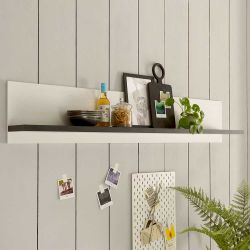 Küchen Wandboard im Landhausstil Weiß und Anthrazit günstig online kaufen