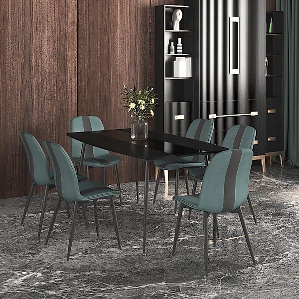 Mondeer Esstisch Esszimmertisch, Glastischplatte Verstellbare Metallbeine, günstig online kaufen