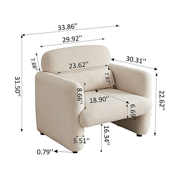 SEEZSSA Loungesessel Armstuhl Lammwolle Sofasessel Polsterstuhl günstig online kaufen