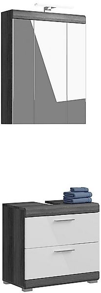 INOSIGN Badmöbel-Set Siena, 2 teilig, inklusive LED Beleuchtung, bestehend günstig online kaufen