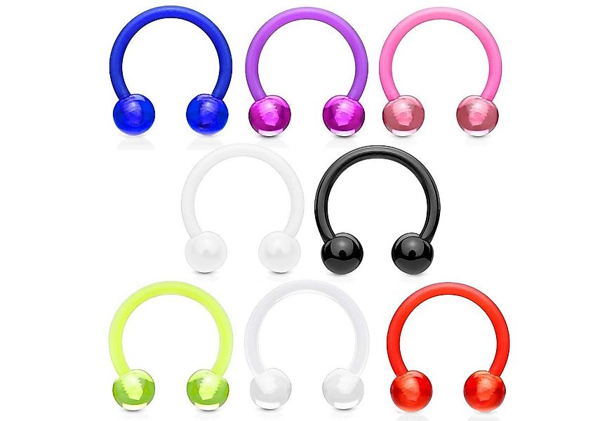 viva-adorno Nasenpiercing-Set Hufeisen Piercing flexibel aus Kunststoff mit günstig online kaufen