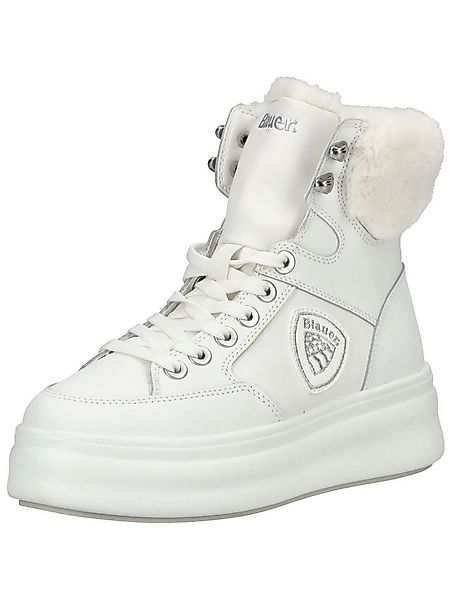 Blauer Stiefelette Leder/Synthetik . Schnürstiefelette günstig online kaufen