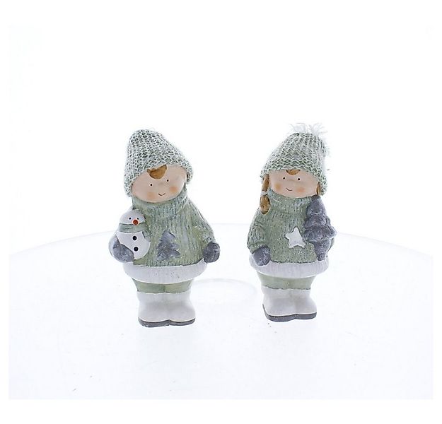 MICA Weihnachtsfigur Deko-Winterkind - hellgrün - ca. 9,8 x 6,5 x 16 cm - 1 günstig online kaufen