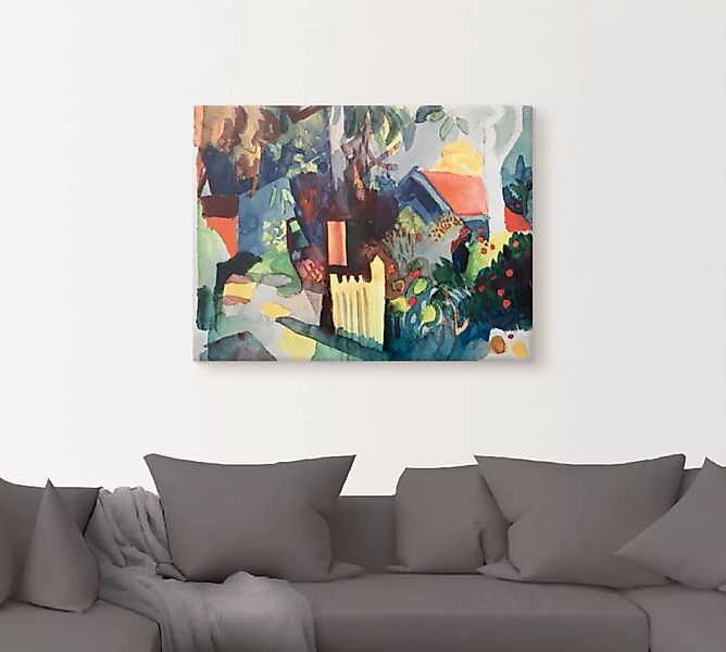 Artland Leinwandbild »Landschaft mit hellem Baum«, Garten, (1 St.), auf Kei günstig online kaufen