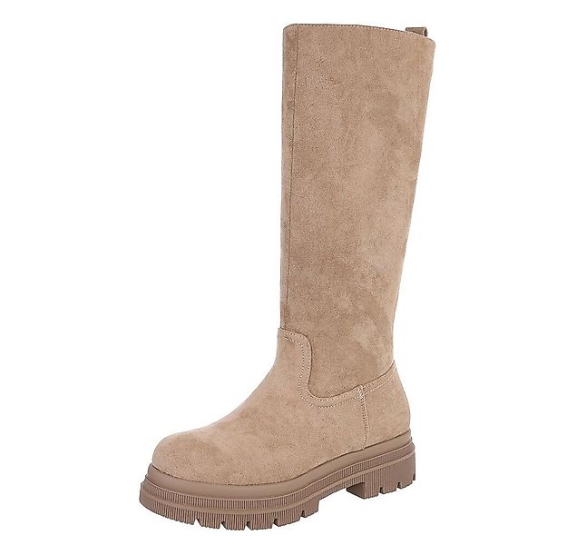 Ital-Design Kniehohe Damenstiefel aus hochwertigem Material für Herbst Plat günstig online kaufen