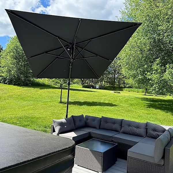 PURPLE LEAF Sonnenschirm Quadratischer, Neigbarer Ampelschirm günstig online kaufen