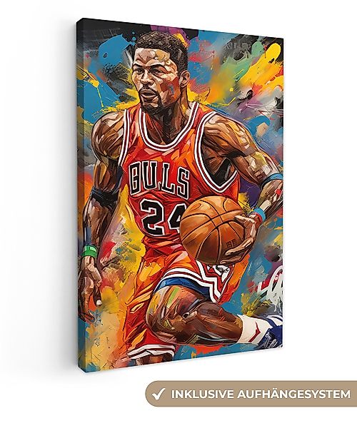 OneMillionCanvasses® Leinwandbild Basketball - Farbe - günstig online kaufen
