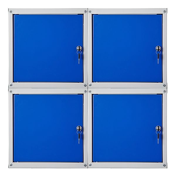 PROREGAL® Spind MegaDeal 4x Schließfachwürfel Cubic 35x35x35cm Grau-Blau günstig online kaufen