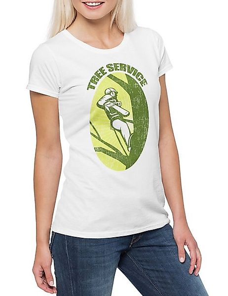 Urban Backwoods Print-Shirt Tree Service II Damen T-Shirt Holzfäller Axt Wa günstig online kaufen