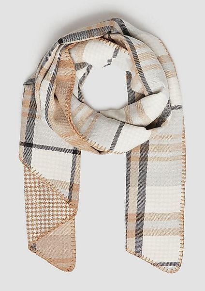s.Oliver Schal Tuch, Geschrägter Wendeschal mit Karo- und Hahnentritt-Muste günstig online kaufen