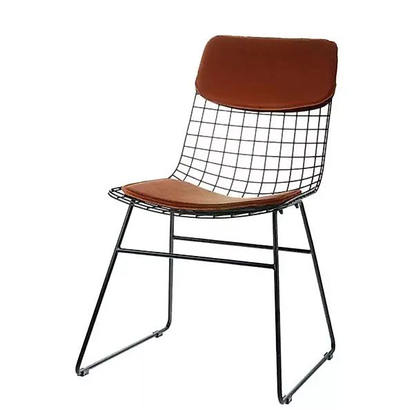 2er Set Sitzauflage für Draht Stuhl aus Baumwolle in Braun günstig online kaufen