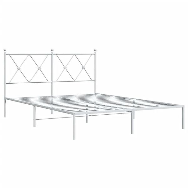 vidaXL Bettgestell mit Kopfteil Metall Weiß 140x200 cm 376552 günstig online kaufen