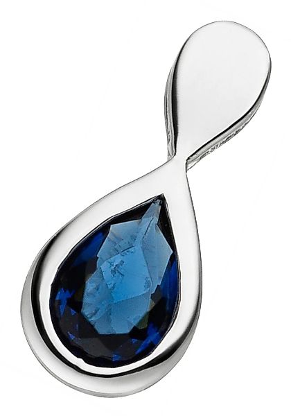 JOBO Kettenanhänger "Anhänger Tropfen", 925 Silber mit blauem Glasstein günstig online kaufen