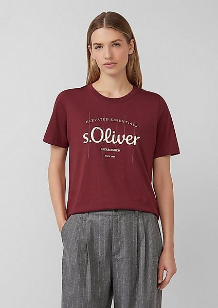 s.Oliver Kurzarmshirt T-Shirt T-Shirt mit Logo-Print und Schmucksteinen günstig online kaufen