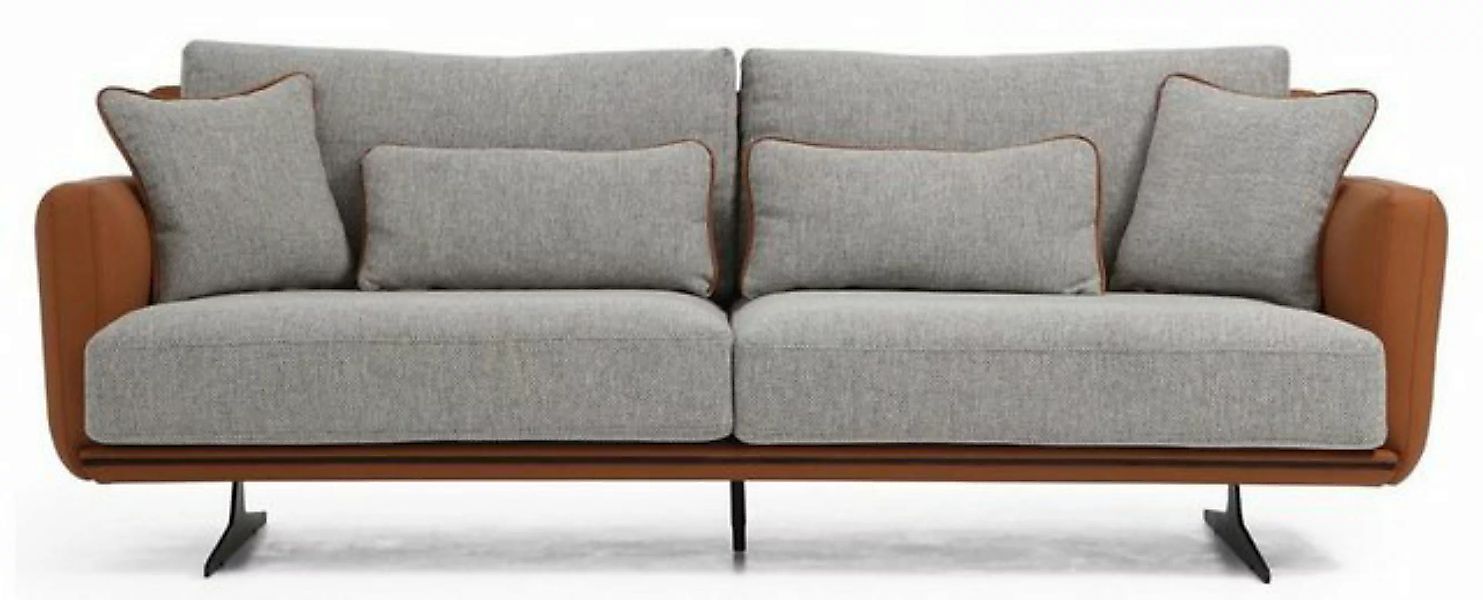 Casa Padrino Sofa Luxus Sofa Grau / Braun / Schwarz 230 x 100 x H. 80 cm - günstig online kaufen