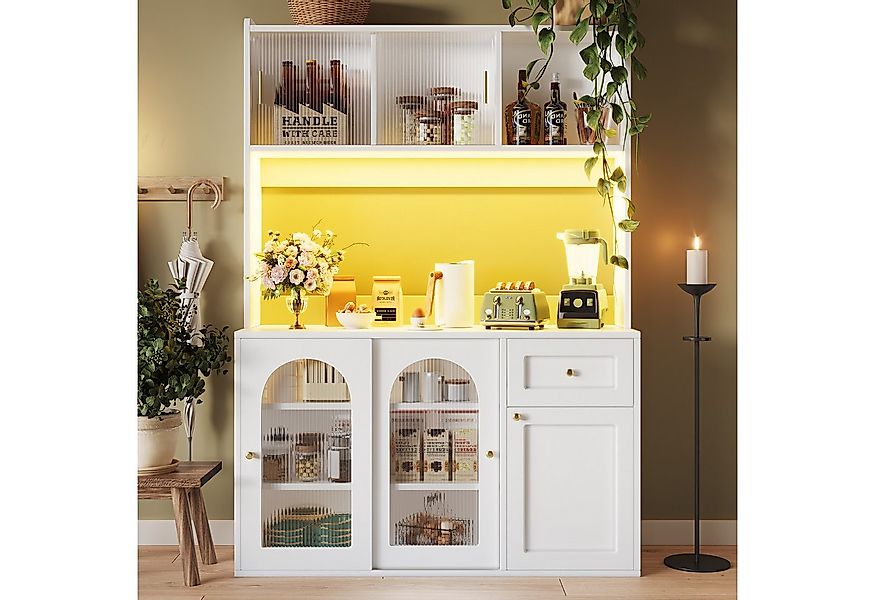Celya Hochschrank Hochschrank, Vitrinenschrank, Buffetschrank mit Verstellb günstig online kaufen