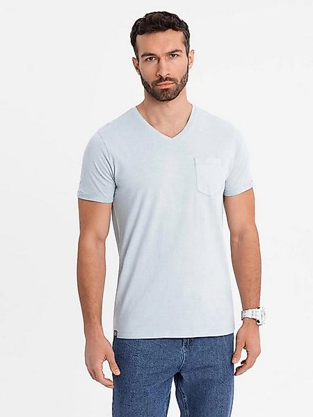 OMBRE Print-Shirt Herren-T-Shirt aus Baumwolle mit V-Ausschnitt und gewasch günstig online kaufen