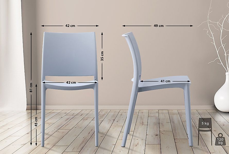 CLP Gartenstuhl Meton (2er Set), Kunststoff, günstig online kaufen