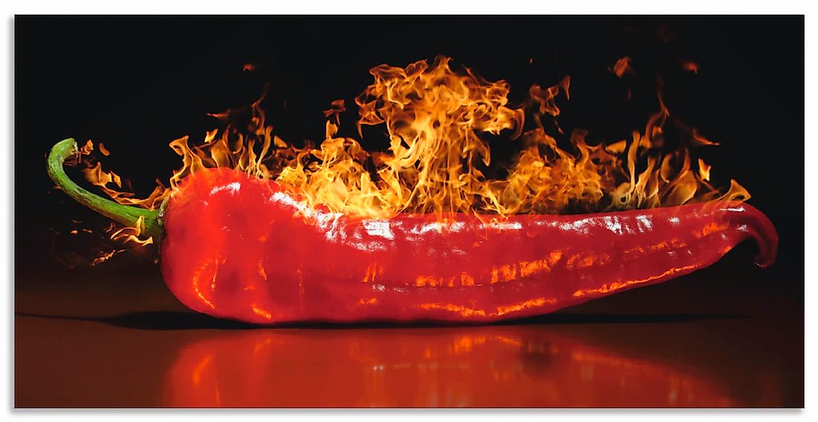 Artland Wandbild "Roter scharfer Chilipfeffer" Lebensmittel 1 Stk. tlg. als günstig online kaufen