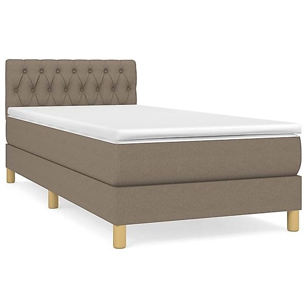 vidaXL Boxspringbett Boxspringbett mit Matratze Taupe 100x200 cm Stoff Bett günstig online kaufen