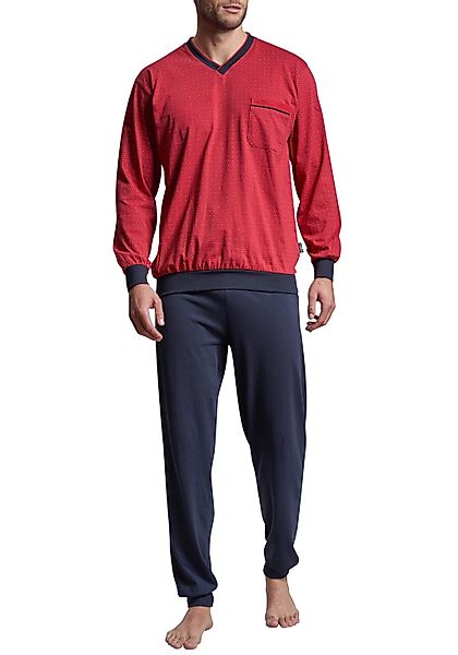 GÖTZBURG Pyjama "Manhattan", (2 tlg.), Langarm, V-Ausschnitt, lange Hose, V günstig online kaufen