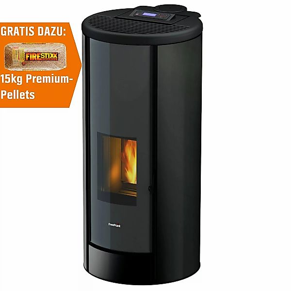 Freepoint Pelletofen Breeze Stahl Schwarz 9,1 kW mit Automatik günstig online kaufen