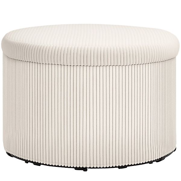 HOMCOM Sitzhocker mit Stauraum Hocker Deckel 60 x 60 x 41 cm Beige günstig online kaufen