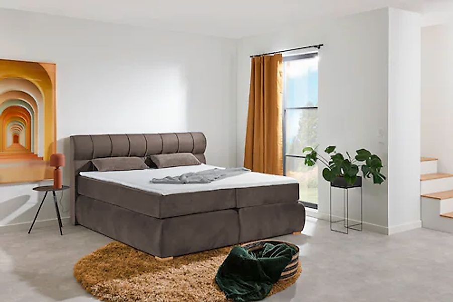 PLACES OF STYLE Boxspringbett »Felicia« in H4, inkl. Topper und Bettkasten günstig online kaufen