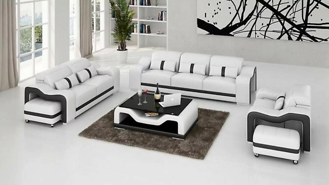 JVmoebel Sofa Schwarze Sofagarnitur 3+2+2 Sitzer Designer Sofa Polster Möbe günstig online kaufen