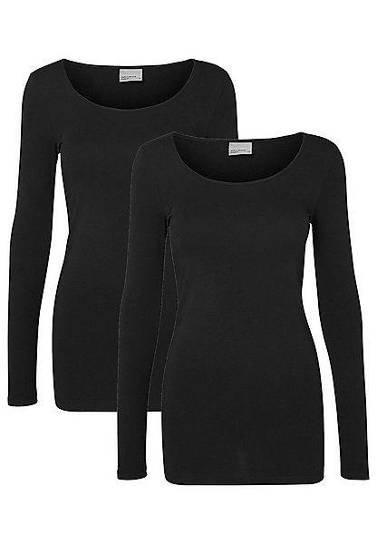 Vero Moda T-Shirt (2-tlg) VMMAXI MY LS SOFT LONG U-NECK NOOS günstig online kaufen