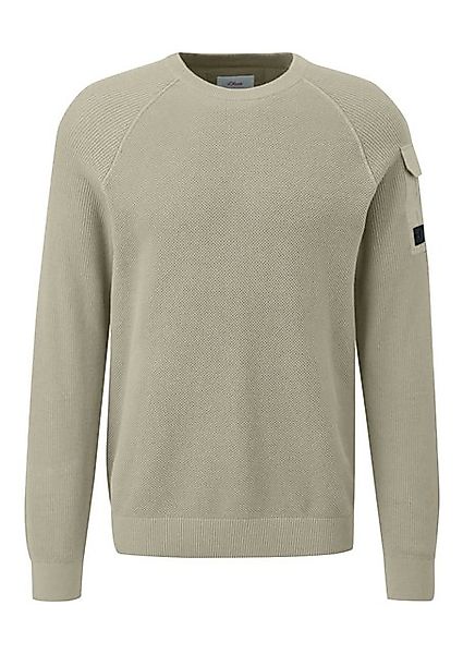 s.Oliver Strickpullover mit aufgesetzter Tasche am Arm günstig online kaufen