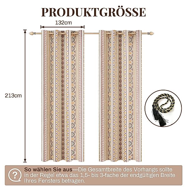 BTTO V&G Outdoorvorhang 2er-Set Vorhänge Boho günstig online kaufen