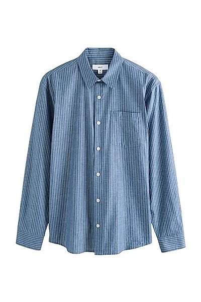 Next Langarmhemd Langärmeliges Chambray-Jeanshemd aus Baumwolle (1-tlg) günstig online kaufen