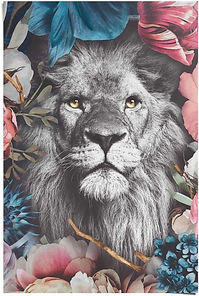 Reinders Poster "Löwe Blumenkranz - Pflanzen - Farbenfroh", (1 St.) günstig online kaufen