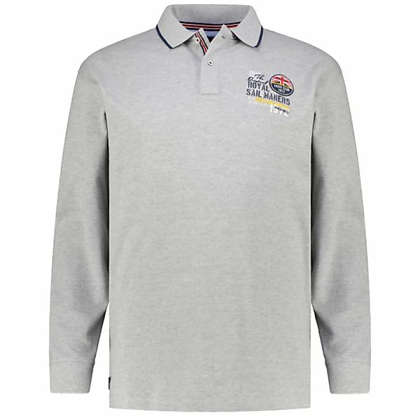 redfield Langarm-Poloshirt Redfield XXL Langarm-Poloshirt grau melange günstig online kaufen