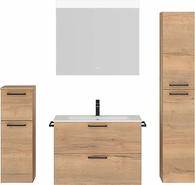 nobilia® Badmöbel-Set »Tolvina« vormontiert, mit Soft-Close, 4 Stk. tlg. günstig online kaufen