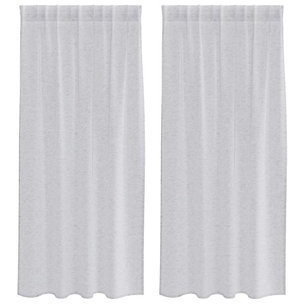 vidaXL Voile-Vorhänge 2 Stk Hellgrau 140x175cm Polyester 4108023 günstig online kaufen