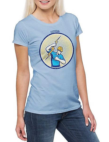 Urban Backwoods Print-Shirt Electrician V Damen T-Shirt Elektriker Meister günstig online kaufen