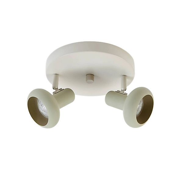 Lindby Strahler Huby 10030144 in Creme aus Metall 2-flammig GU10 Wohnzimmer günstig online kaufen