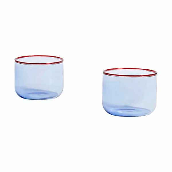 Glas Tint Small glas blau / 2er-Set - H 5,5 cm / 200 ml - Hay - Blau günstig online kaufen
