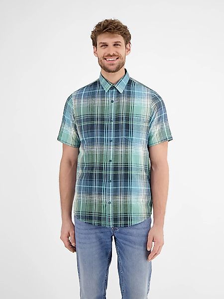 LERROS Kurzarmhemd "Sommerliches Karohemd mit Leinenanteil" günstig online kaufen