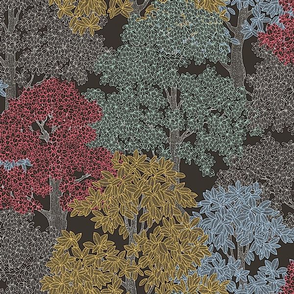 PROFHOME 377532-GU Natur Tapete Wald Matt Braun Schwarz Gelb 0,53 m x 10,05 günstig online kaufen