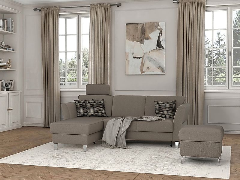 sit&more Ecksofa "Visby L-Form" wahlweise mit Bettfunktion und Bettkasten, günstig online kaufen