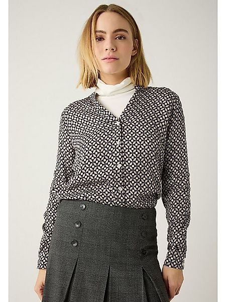 MORE&MORE Langarmbluse weite Langarmbluse Miniprint günstig online kaufen