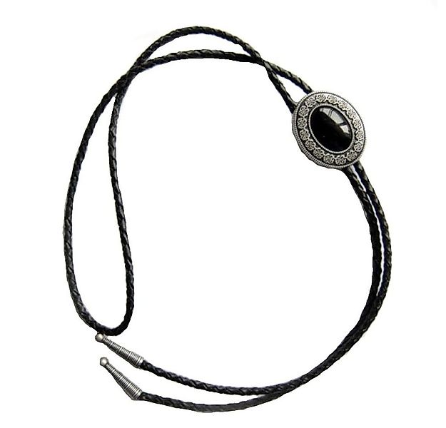 Westernlifestyle Krawatte Westernkrawatte Vintage Bolo Tie Schwarzer Achat günstig online kaufen